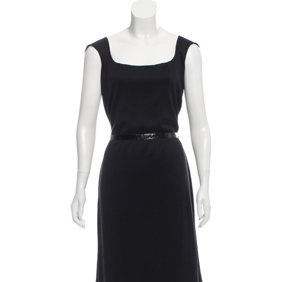 Richard Tyler Black Dress size 10 thin fabric no zipper - Picture 1 of 8